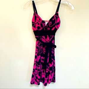 Max Rave Floral Geometric Sun Dress XS